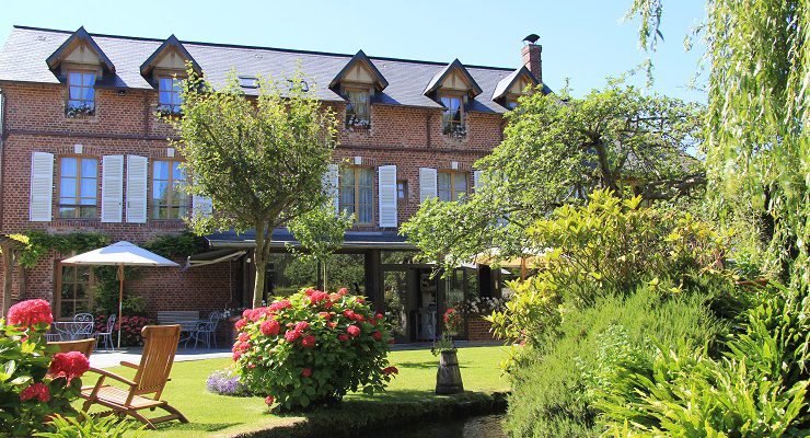 The gardens at the Auberge de la Source, Honfleur, Normandy, France