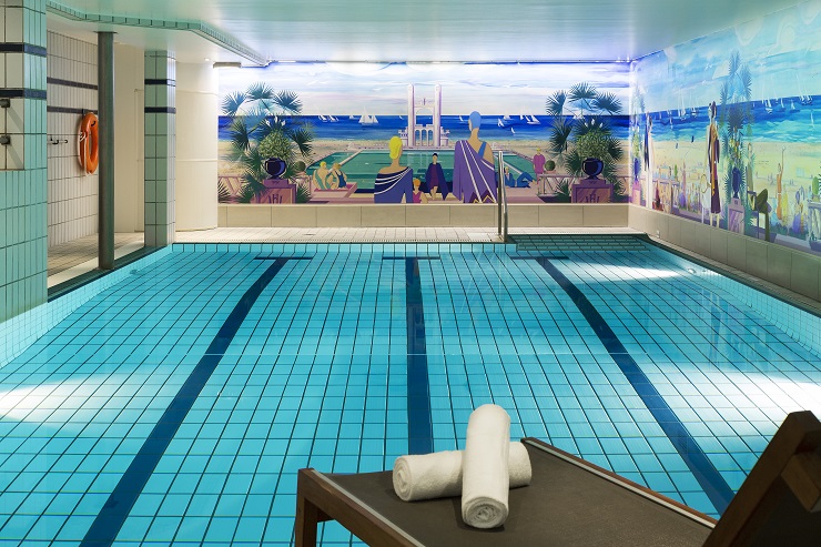 The indoor swimming pool at Hotel Barriere, Le Westminster, Le Touquet, Northern France