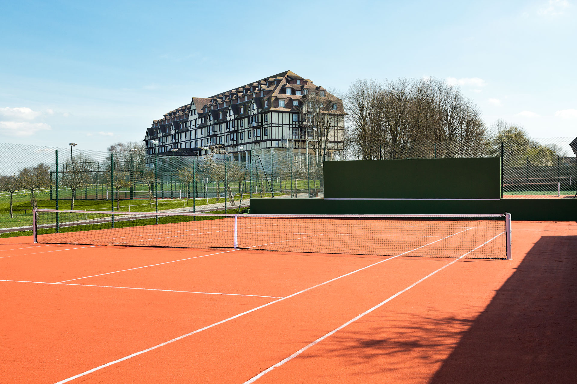 The tennis courts at Hotel du Golf Barriere, Deauville, France