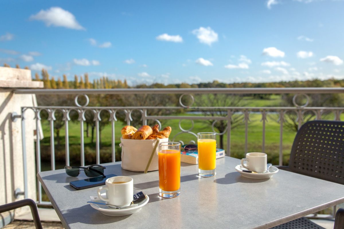On your balcony at Mercure Hotel, Chantilly, Paris, France