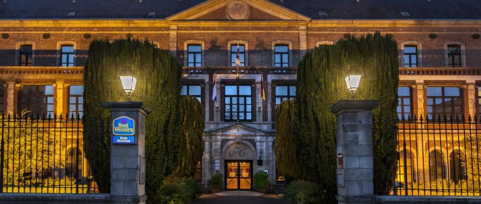 The impressive entrance at The Best Western Hermitage, Montreuil sur Mer, Northern France.