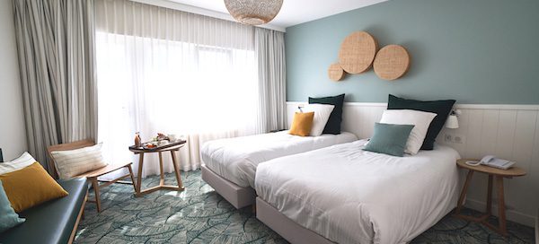 A twin bungalow bedroom at Le Manoir Golf Hotel, Le Touquet, France