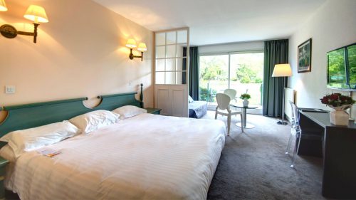 A double bedroom at Hotel du Parc, Hardelot, France