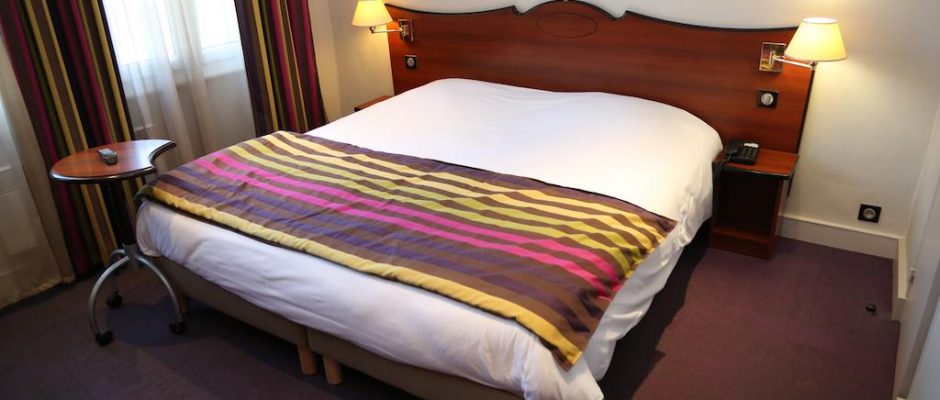 A double room at Hotel du Centre, Wimereux, Northern France