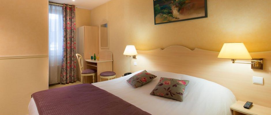 A double room at Hotel du Centre, Wimereux, Northern France