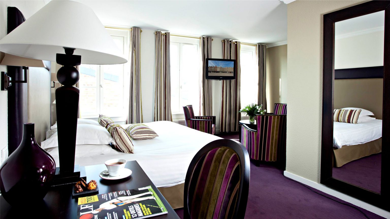 A large bedroom at Hotel lâ€™Univers, Arras, Northern France