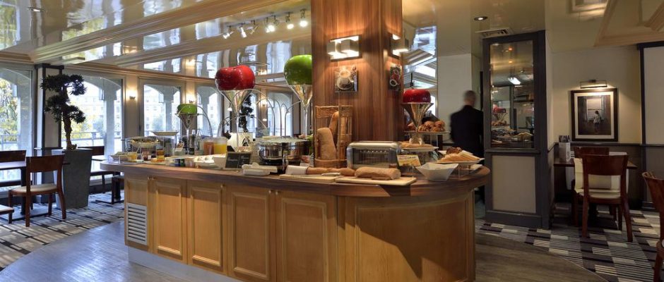 Breakfast bar at Mercure Champ de Mars, Rouen, Normandy, France