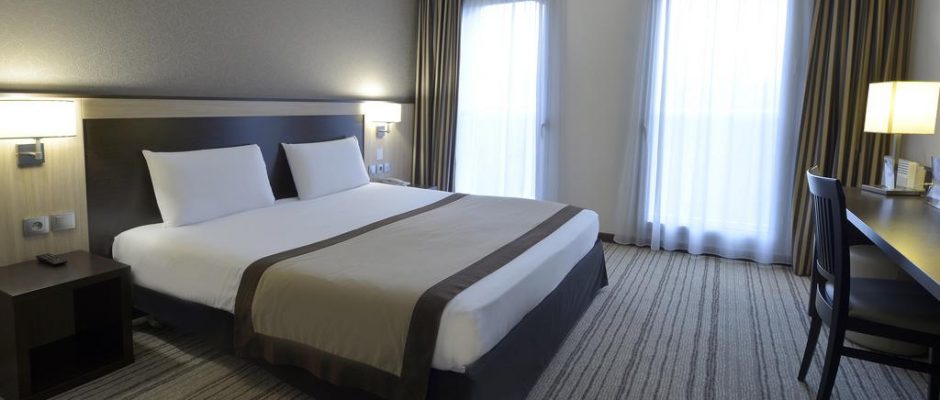 A double bedroom at Mercure Champ de Mars, Rouen, Normandy, France