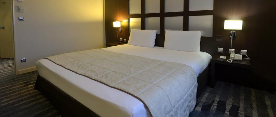 A double bedroom at Mercure Champ de Mars, Rouen, Normandy, France