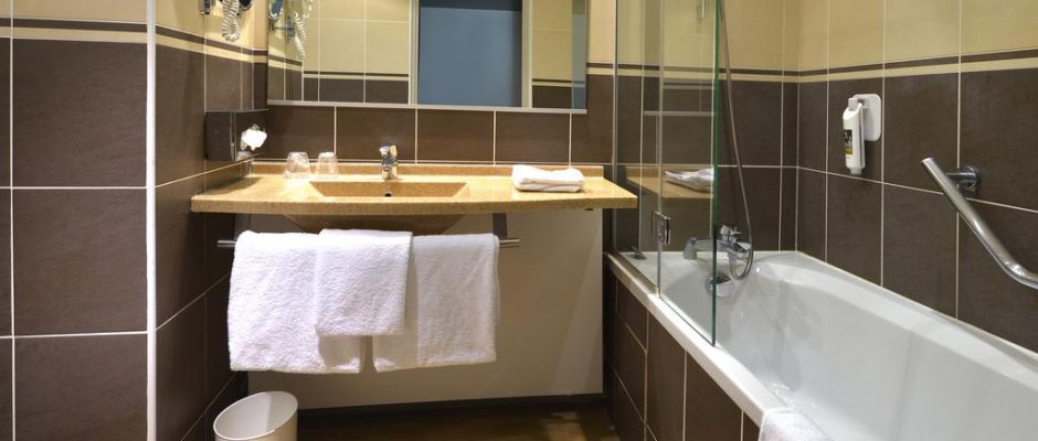 A bathroom at Mercure Champ de Mars, Rouen, Normandy, France