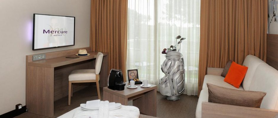 A bedroom at the Mercure Omaha Beach, Port en Bessin, Normandy, France