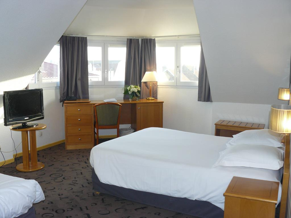 A twin room at the Red Fox Hotel, Le Touquet, Northern France