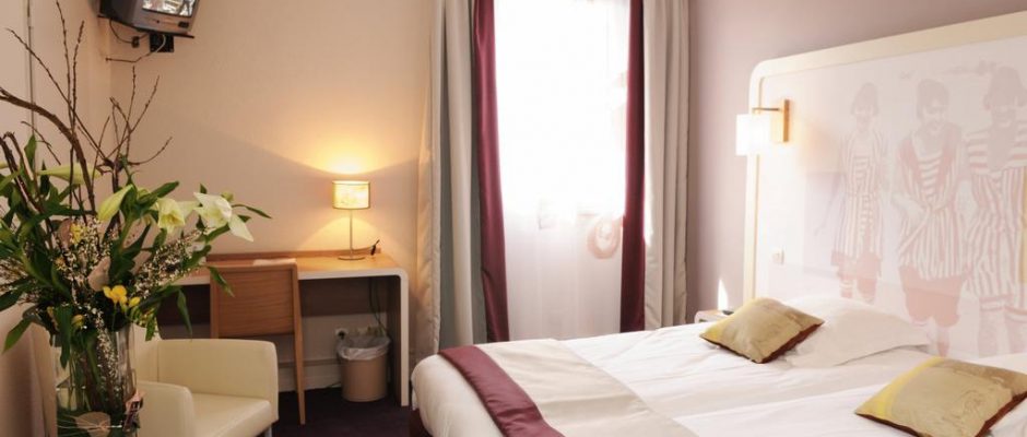 A twin room at The Red Fox Hotel, Le Touquet, Northern France