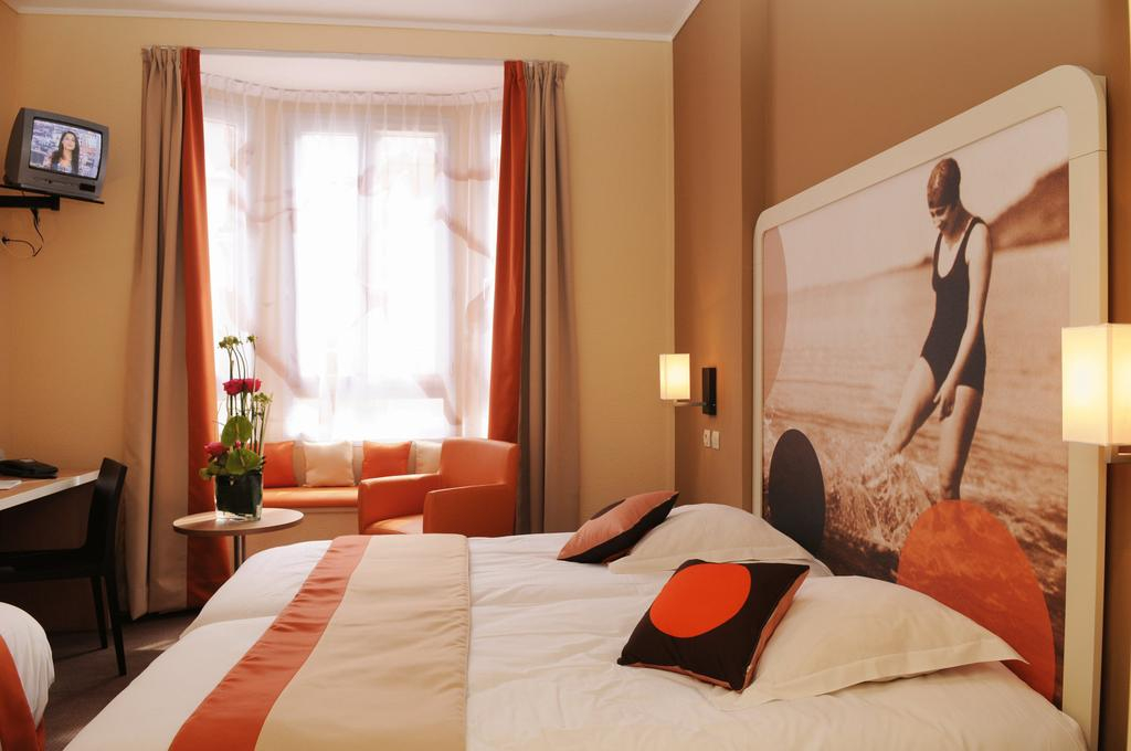 Comfortable bedrooms at the Red Fox hotel, Le Touquet, Northern France