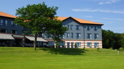 The exterior at St Omer golf hotel, Northern France overlooking the St Omer golf course