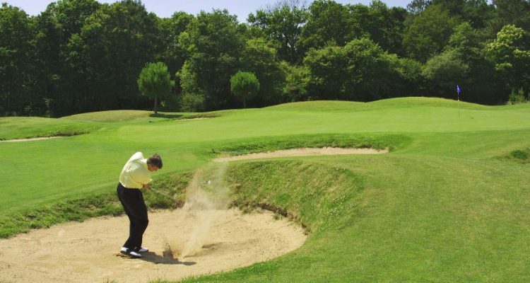 In the bunker at Saint Julien Golf Club, Normandy, France