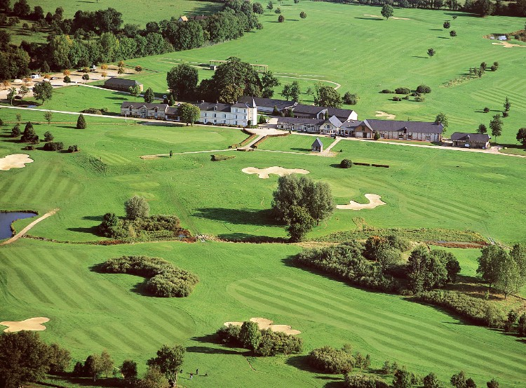Bird's eye view of Saint Julien Golf Club, Normandy, France