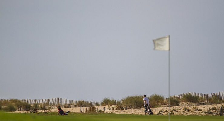 Alongside the beach at Moliets Golf Club, Biarritz, France