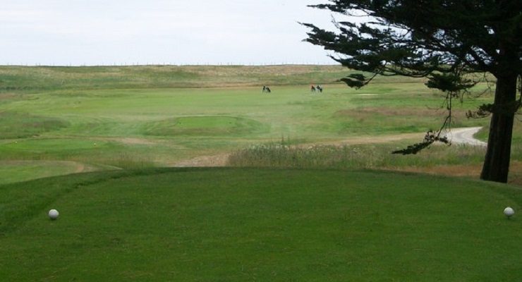 On the tee at Rhuys-Kerver Golf Club, Brittany, France