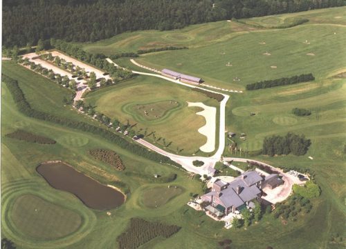 Aerial view of Macon La Salle Golf Club, near Macon,, north of Lyon, France