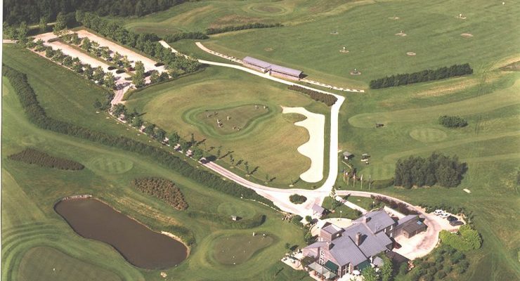 Aerial view of Macon La Salle Golf Club, near Macon,, north of Lyon, France