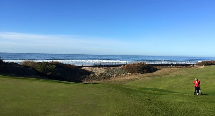 Views over the Atlantic Ocean from Chiberta Golf Club, Biarritz, France