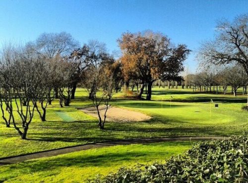 The chipping green at Bordeaux Lac Golf Club, close to the city in south west France