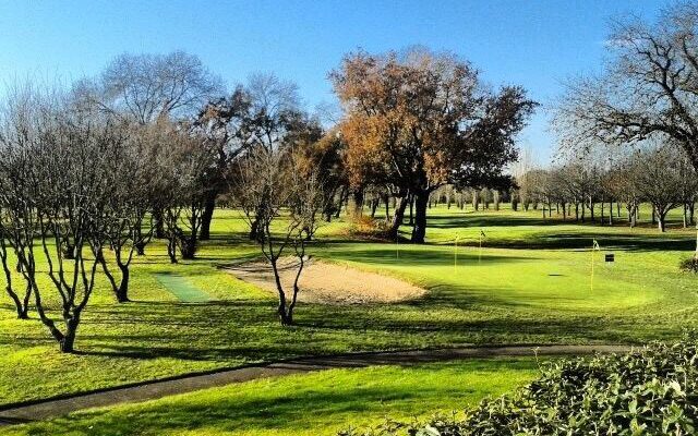 The chipping green at Bordeaux Lac Golf Club, close to the city in south west France