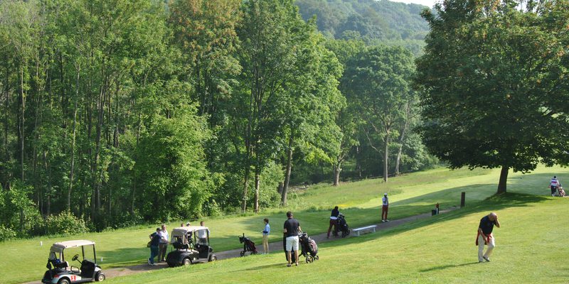 Ready on the first tee at Rouen Mont St Aignan Golf Club, Normandy, France