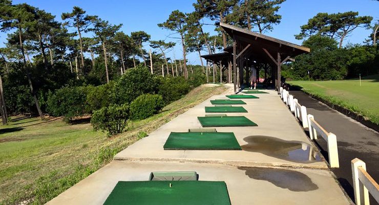 The practice range at Archachon Golf Club, Bordeaux, south-west France