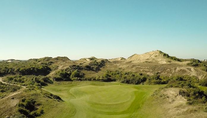View over the dunes at Belle Dune golf club, Northern France