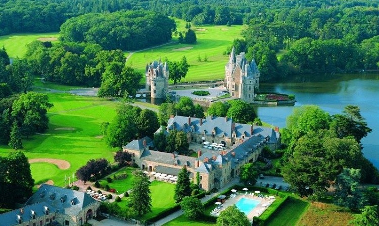 Domaine de la Bretesche, Brittany, France from the skies