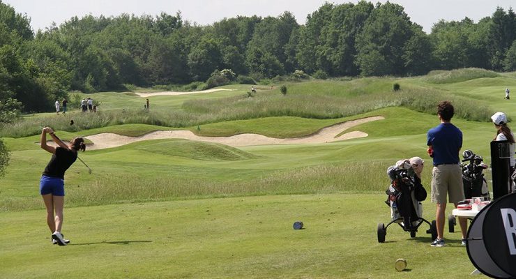 On the tee at Cely Golf Club near Paris, France