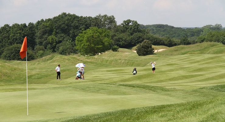 Towards the green at Cely Golf Club near Paris, France