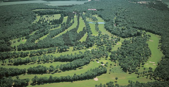 Aerial view of Country Club Norges Dijon Bourgogne Golf Club, France