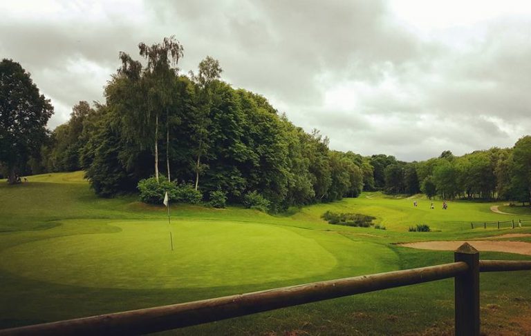 Tantalising view of Champ de Bataille Golf course, Normandy, France