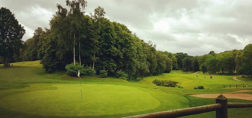 Tantalising view of Champ de Bataille Golf course, Normandy, France