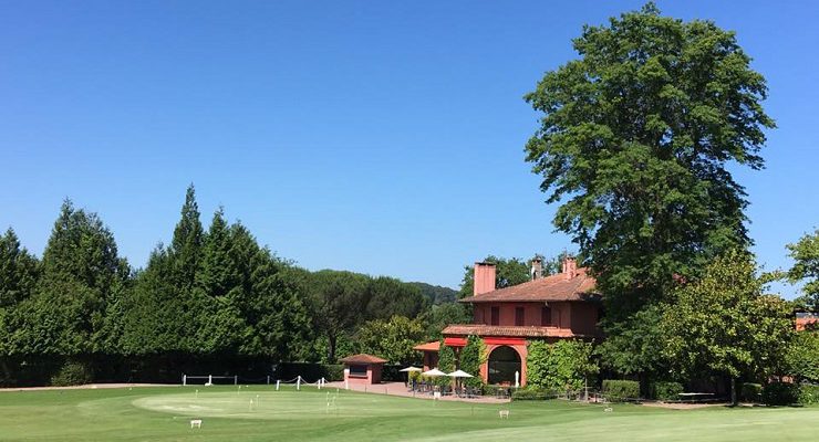The practice green at Chantaco Golf Club, Biarritz, south west France