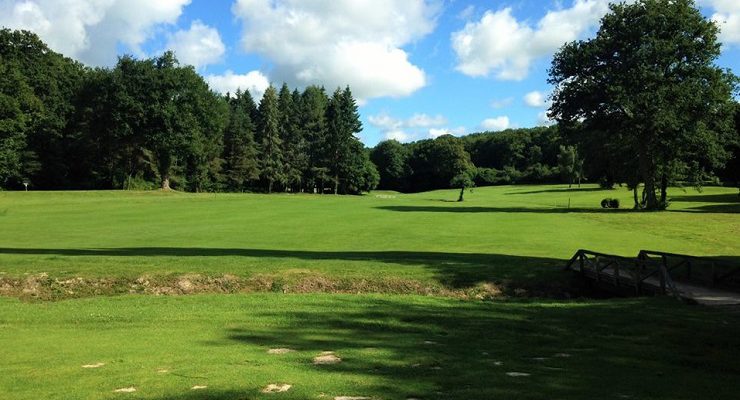 Down the fairway at Nantes La Vigneux golf club, Brittany, France