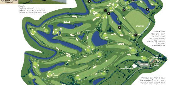 Map of L'Amiraute Golf Course, Deauville, France