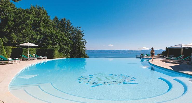 The outdoor pool at Royal Resort Evian, France