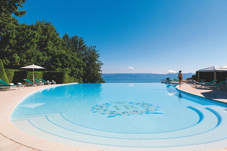The outdoor pool at Royal Resort Evian, France