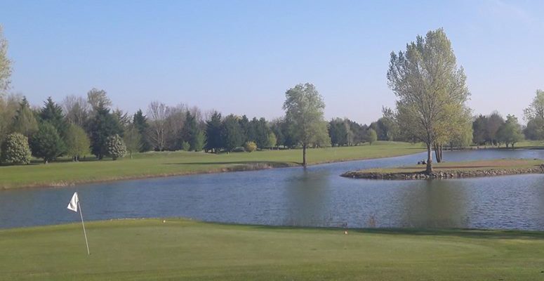 Water hazards at Beaune Levernois Golf Club, Burgundy, France
