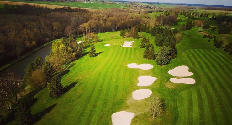 Bird's eye view over Les Vaucouleurs Golf Club, Normandy, France