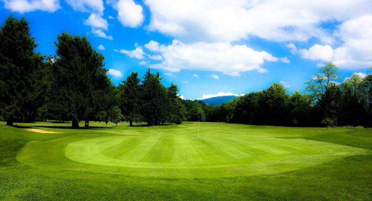 Down the fairway at Aix les Bains Golf Club, Rhone Alps, France
