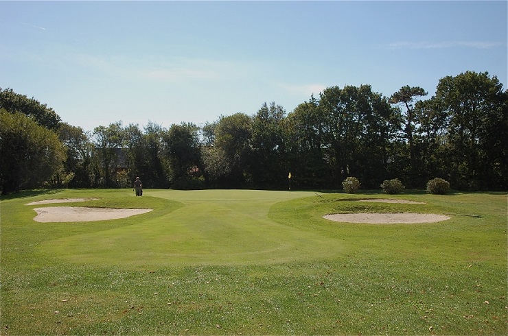 On the green at Cornouaille Golf Club, Brittany, France