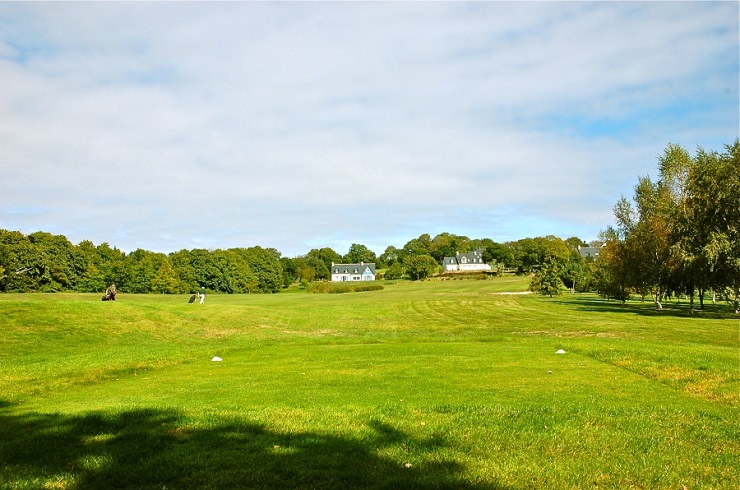 On the tee at Cornouaille Golf Club, Brittany, France