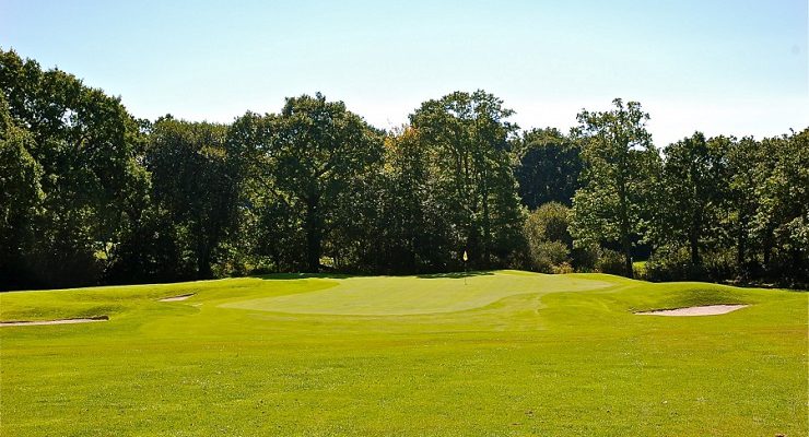 Towards the green at Cornouaille Golf Club, Brittany, France