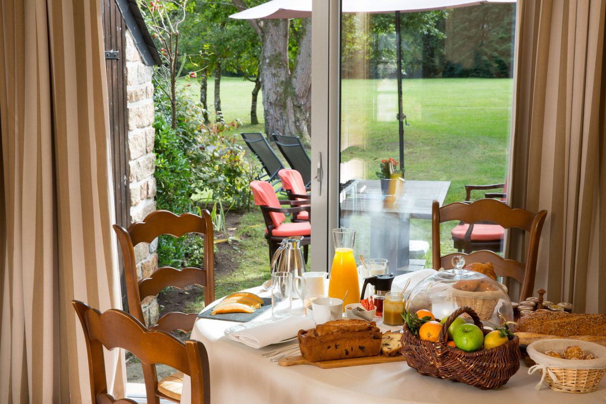 Enjoy breakfast in your cottage at La Bretesche, Brittany, France