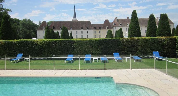 The pool at Chateau de Gilly, near Beaune, Burgundy, France